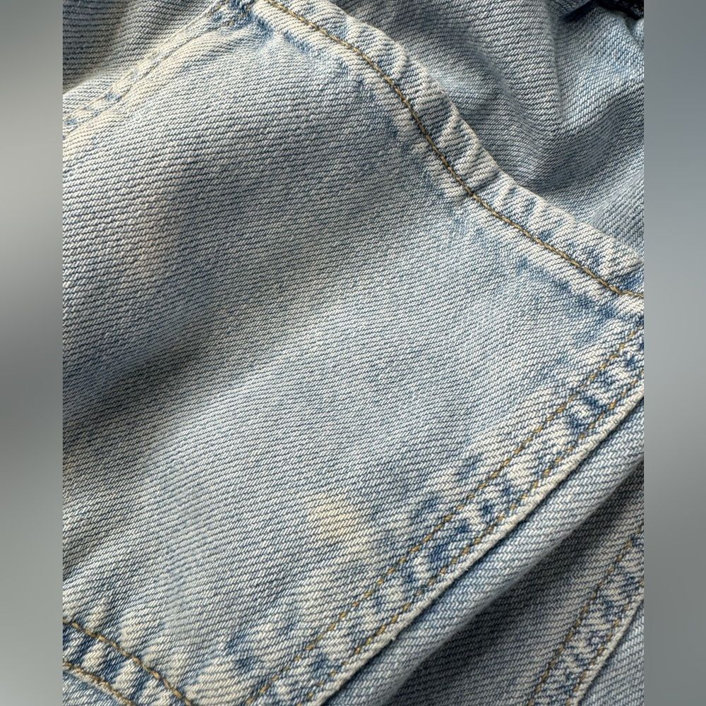 Zara Size 4 Baggy Paperbag Light Wash Jeans Denim Essential Grunge Casual Street - Picture 14 of 16